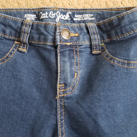 **NWOT** Cat & Jack Straight Leg Super Stretch Jeans Size 5 - Picture 2 of 3